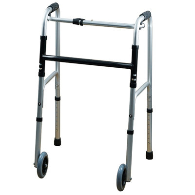 Folding Walking Frame Lightweight Aluminium Walker Adjustable Zimmer ...