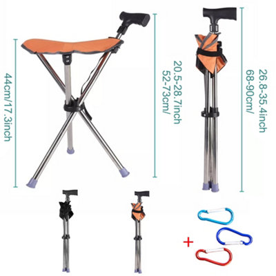 Folding Walking Stick Seat Aluminium Cane Chair Stool for Senior Heavy Duty