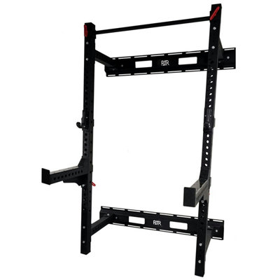 Folding Wall Mounted Squat Rack with Spotters