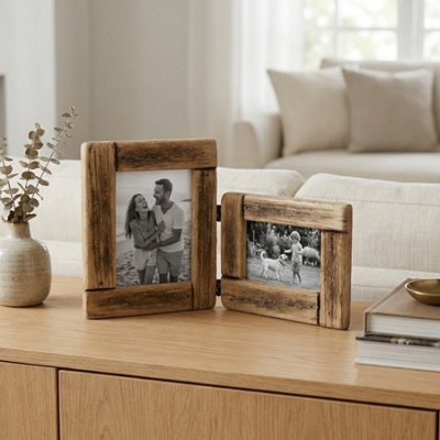 Folding Wooden Multi Photo Frame