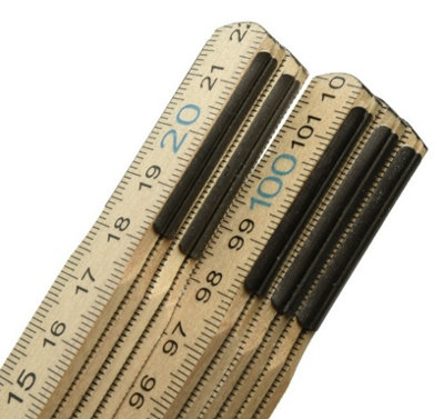 Folding wooden Rule Measure 1m/2m Pocket Ruler Double sided Metric ...