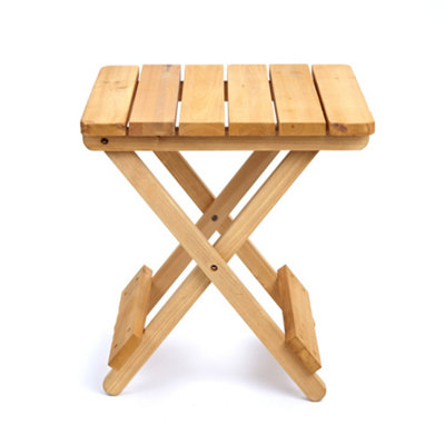 Folding Wooden Side Table - 40cm - 6