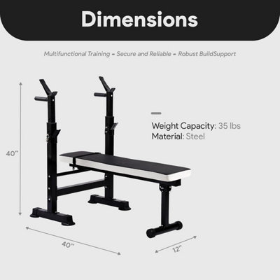 Folding Workout Station, BalanceFrom Adjustable Workout Bench with ...