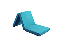 Folding Z Bed Mattress, Tri Folding Guest Bed, Lightweight, Space Saving, Futon Mattress, Turquoise Blue