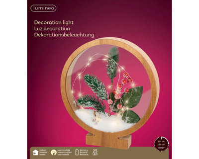 Foliage Christmas Light Wooden Frame