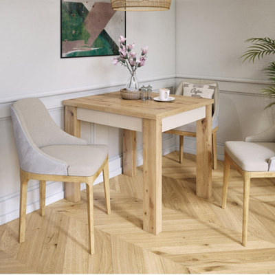 Fonte 85 Modern Extending Dining Table - Artisan Oak & Beige