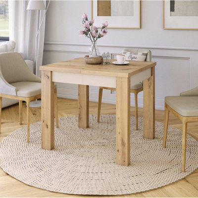 Fonte 85 Modern Extending Dining Table - Artisan Oak & Beige