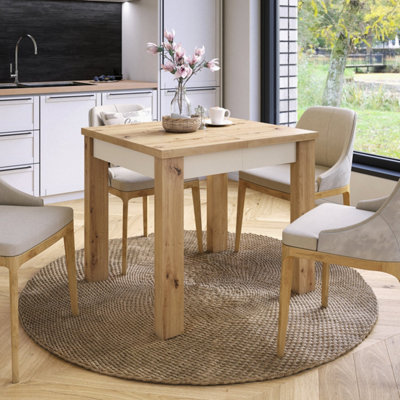 Fonte 85 Modern Extending Dining Table - Artisan Oak & Beige