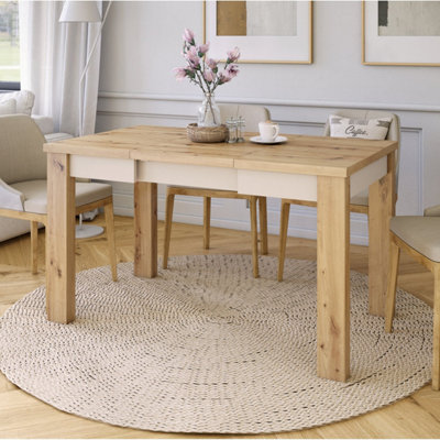 Fonte 85 Modern Extending Dining Table - Artisan Oak & Beige