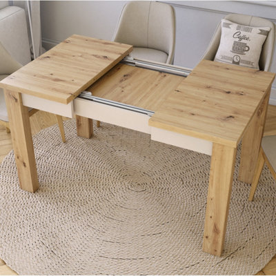 Fonte 85 Modern Extending Dining Table - Artisan Oak & Beige