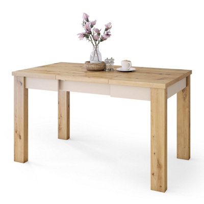Fonte 85 Modern Extending Dining Table - Artisan Oak & Beige