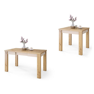 Fonte 85 Modern Extending Dining Table - Artisan Oak & Beige