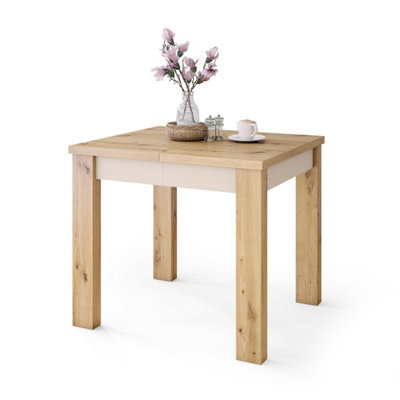 Fonte 85 Modern Extending Dining Table - Artisan Oak & Beige