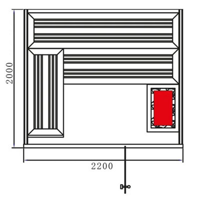 Fonteyn Sauna Luxor 220 Sauna Black Stone Suitable for 5 people