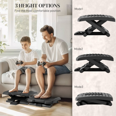 Foot Rest for Under Desk with Massage Function Adjustable Angle and Height