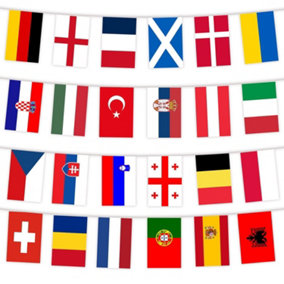 Football Euro Cup 2024 Championship Bunting with European Union Countries NationalFlags bunting Decoration,8M