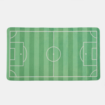 Football Pitch Rug Bedroom Area Play Room Mat Soft Non Slip Modern Game ...