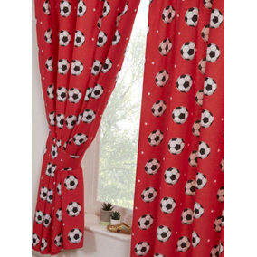 Football Red Lined 54'' Curtains