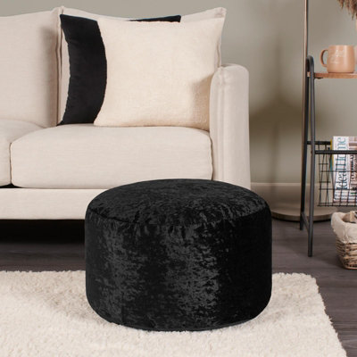 Round crushed velvet outlet cushion