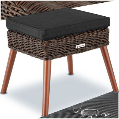 Footstool Vibo - ottoman with comfortable cushion, aluminum frame - brown