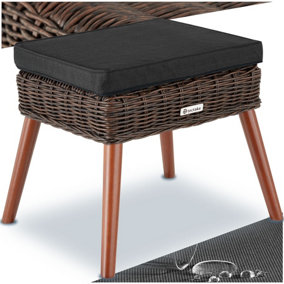 Footstool Vibo - ottoman with comfortable cushion - brown