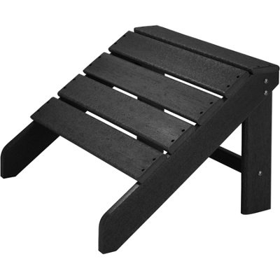 Footstool - weatherproof UV-resistant foot rest for Adirondack garden chair - black/black