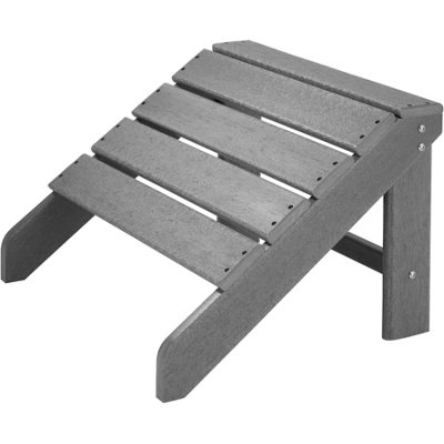 Footstool - weatherproof UV-resistant foot rest for Adirondack garden chair - light grey