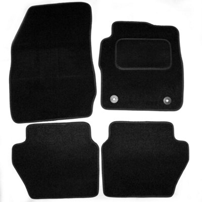 For Ford Fiesta Car Mats Tailored Carpet Mk7 2011 to 2017 4pcs Black Floor Set