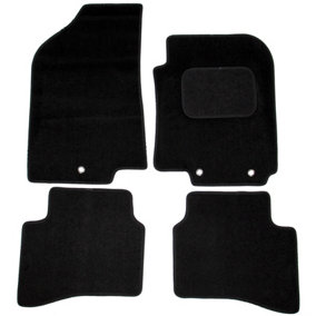 For Kia Rio Tailored Carpet Car Floor Mats 2011 to 2017 4pc Set Black