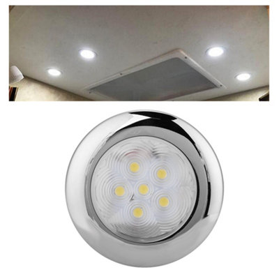 For Marine Boat Yacht 6 LED Light Dome light Lamp 12V DC Stainless Steel White