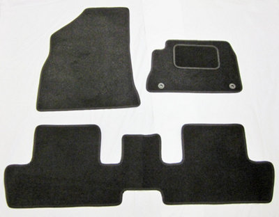 For Peugeot 3008 Car Floor Mats 2009 to 2016 Tailored Carpet 3pc Set Black