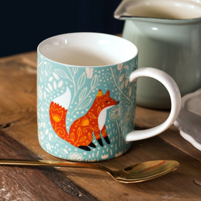 Foraging Fox Animal Print New Bone China Mug