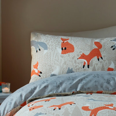 Foraging Fox Brushed Duvet Cover Set