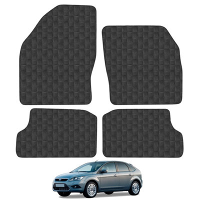 Ford Focus 2005-2011 MK2 Car Floor Mats Rubber Tailored Fit 4pcs Set Heavy-Duty