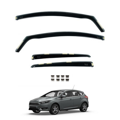 HEKO -15226 Front Wind Deflectors Fits Ford Focus 2004 2010 5-Door Hatchback (4 PCS