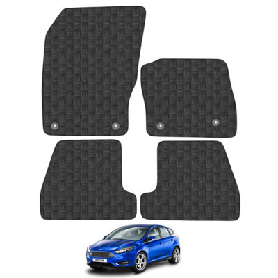 Ford Focus 2015-2018 MK3 Car Floor Mats Rubber Tailored Fit 4pcs Set Heavy-Duty