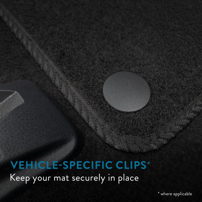 Tailored Carpet Floor Mats For Ford Fiesta MK6 (2002-2008) - White Trim + 2 Clips 2 thumbnail image