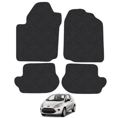 Ford KA 1996-2009 Car Floor Mats Carpet Tailored Fit 4pcs Set Anti-Slip Black