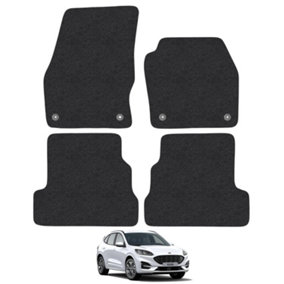 Ford Kuga 2015-2020 Car Floor Mats Carpet Tailored Fit 4pcs Set Anti-Slip Black