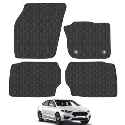 Ford Mondeo 2014-2022 Car Floor Mats Rubber Tailored Fit 4pcs Set Heavy-Duty