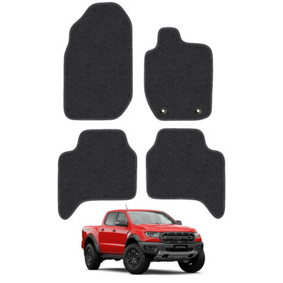 Ford Ranger 2012-20222022 Double Cab Van Floor Mats Tailored Fit Carpet 4pcs Set Black