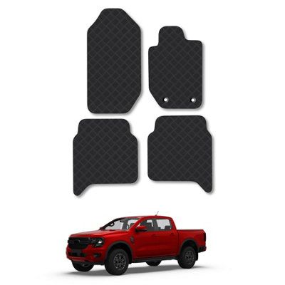 Ford Ranger Floor Mats for 2012-22 Double Cab 4pc Tailored Heavy Duty ...
