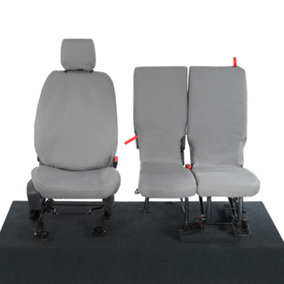 Ford Transit Connect Tailored Front Seat Covers (2014 Onwards) Grey - UK Custom Covers