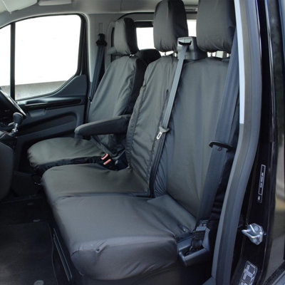 Ford Transit Custom (2013+) Tailored Black Seat Covers Airbag Compatible Heavy-Duty Seat Protection Accessories