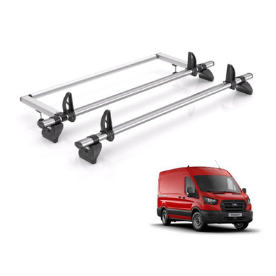 Ford Transit Roof Rack Fits 2014+ L2/3 Wheelbase 2x Bars + Roller ...