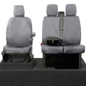 Ford Transit Van MK9 Inc. Tipper Tailored Front Seat Covers (2019 Onwards) Grey - UK Custom Covers
