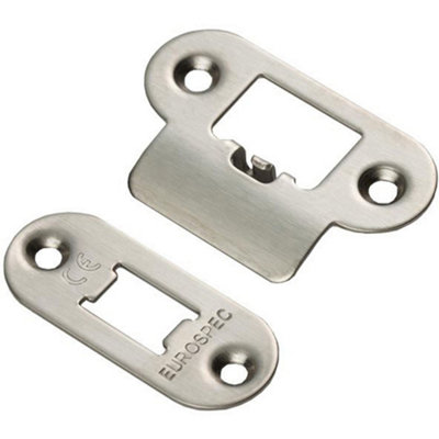 Forend Strike and Fixing Pack for HEAVY DUTY Tubular Latch - Satin Steel RADIUS