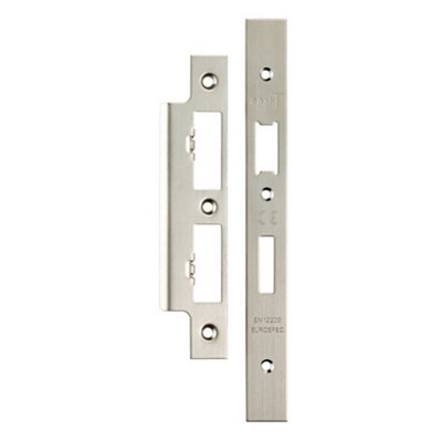 Forend Strike & Fixing Pack For DIN Euro Sash & Bathroom Lock Satin ...