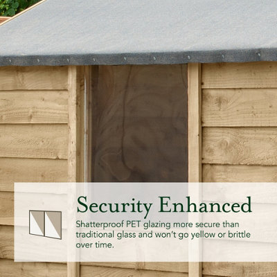 Forest 7x5 4Life Overlap Apex Shed - Double Door