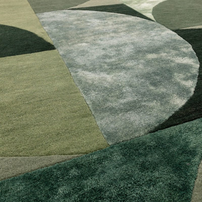 Forest Abstract Wool Handmade Luxurious Modern Geometric Rug For Living Room and Bedroom-160cm X 230cm